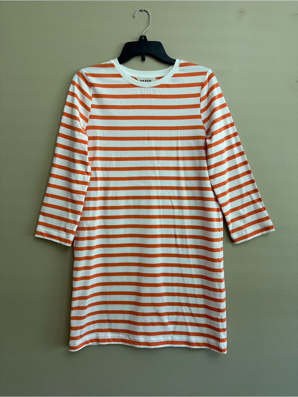Boden 3/4 Sleeve Nautical Stripe Jersey T-Shirt Dress - Picture 2 of 8